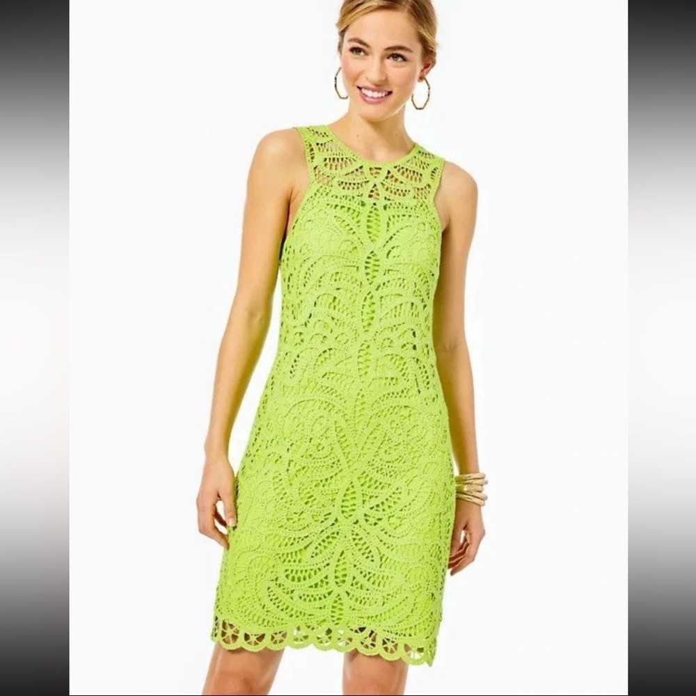 Lilly Pulitzer Green Open Knit Siesta Shift Dress Size 0